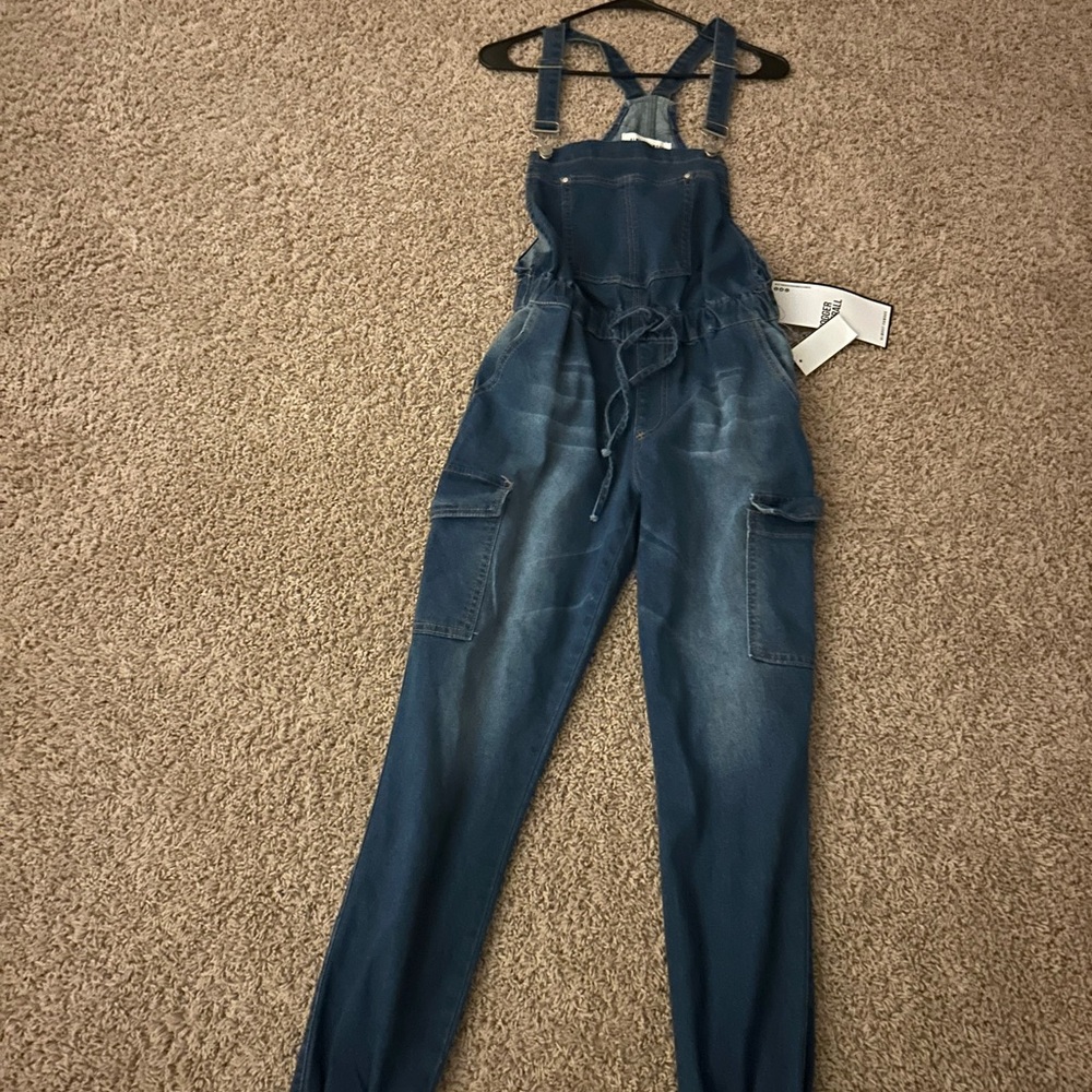 Women's Almost Famous Blue Denim Overalls
